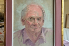 Red Gold and painted gesso, early stage of finished colour - Portrait sketch by Bob Brown NEAC