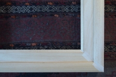 A sized frame, silk at the mitred corners - all ready for gesso