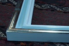 Moongold with painted gesso, corner detail