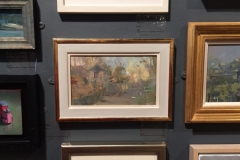 At the New English Art Club Annual Exhibition.  Oil on board by Paul Newland NEAC RWS