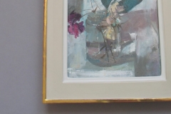 A red gold with painted gesso